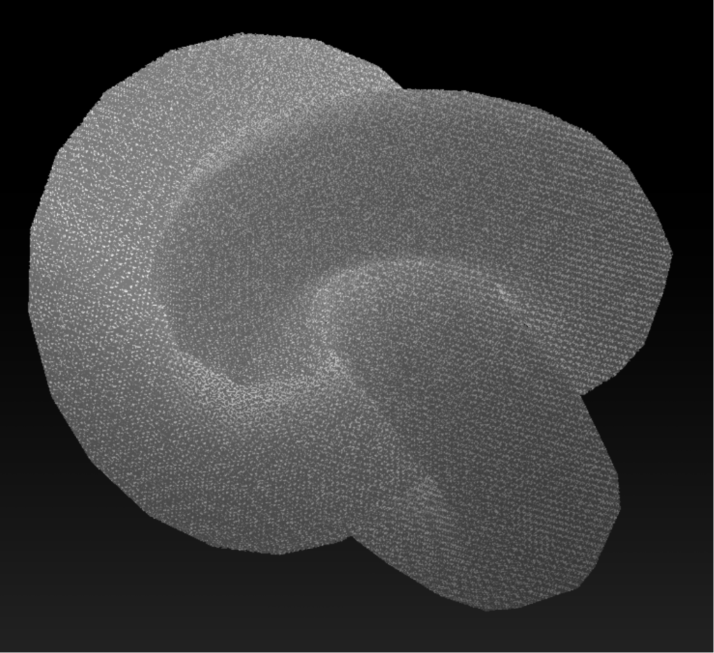 A torus knot (complex mesh geometry) with an infill of a very fine gyroid lattice. There are millions of unit cells which gives the appearance of being difficult to render, but it is as simple to compute in this case as any other of the examples.