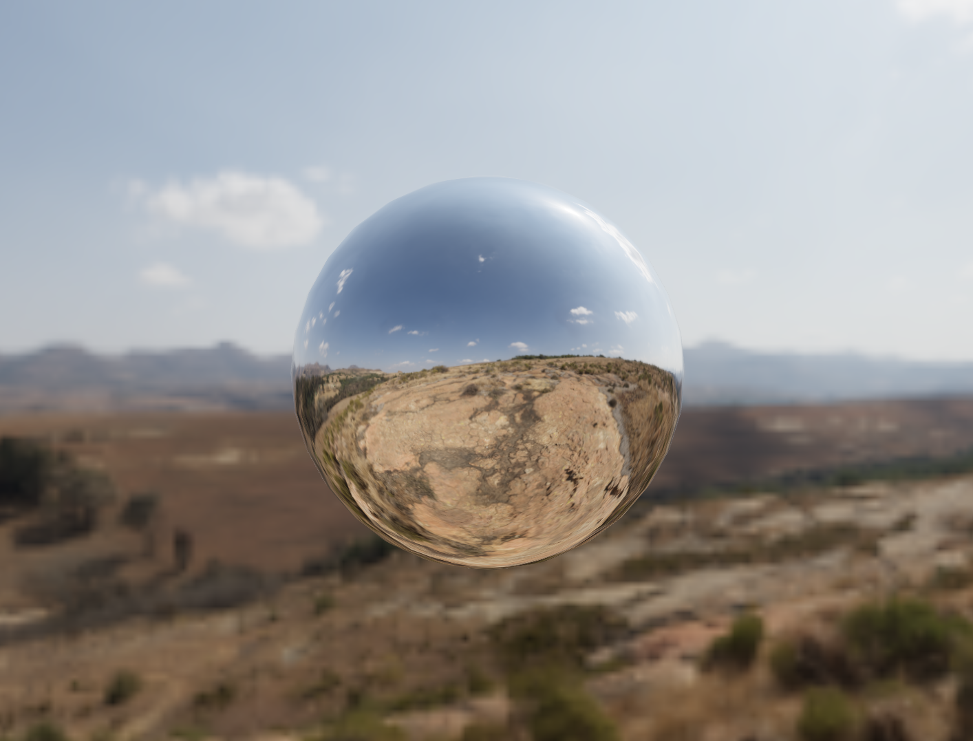 A low-resolution cubemap HDRI is loaded first for quick first render